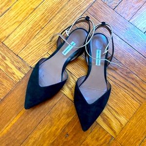 Preowned authentic TABITHA SIMMONS Vera black flats suede 38.5